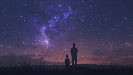 Stargazing Together: A Father and Son’s Night Sky Adventure