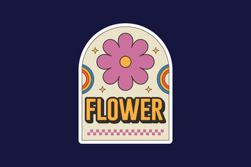 Flower shop logo design template. Floral shop in retro vintage style