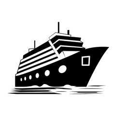Fototapeta premium Ship icon on glyph style