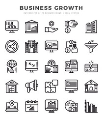 Set of Business Growth icons. Vector Illustration.