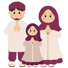 Happy Family Muslim Illustration