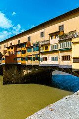 Fototapeta na wymiar Golden bridge in Florence close-up
