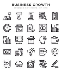 Business Growth. Lineal icons Pack. vector illustration.