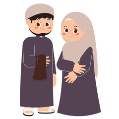 Happy Family Muslim Illustration