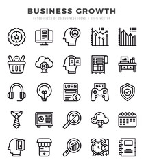 Business Growth elements. Lineal web icon set. Simple vector illustration.