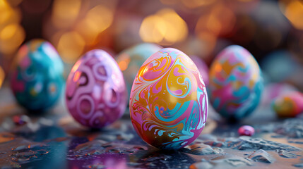 Fototapeta na wymiar Colorful Easter Eggs 