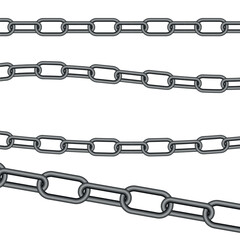 Obraz premium Set of vector metal chains isolated.