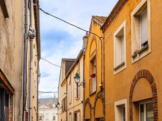 Antique building view in Montargis, France - 750438895