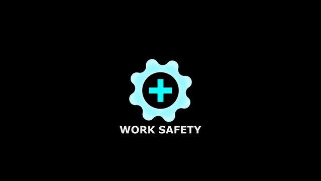 Work Safety Icon animation on black background. Hospital medical icon isolated on black background.