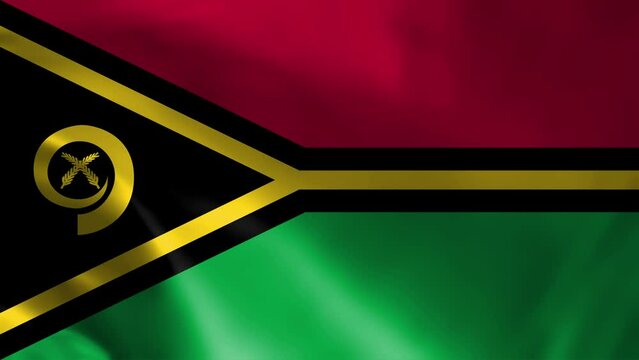Vanuatu National Flag animation High Quality Waving Cloth Animation Loop able, Extend the duration as required