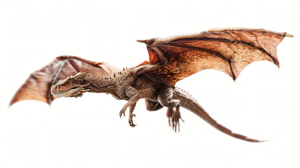 Fantasy flying dragon isolated on white