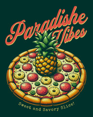 Pineapple Pizza Vector Art, Illustration and Graphic