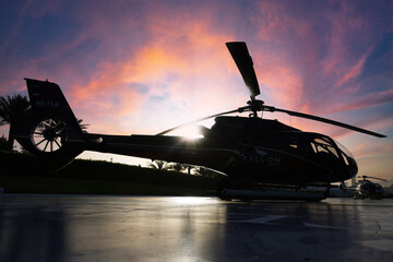 Dubai Helicopter Sunset 