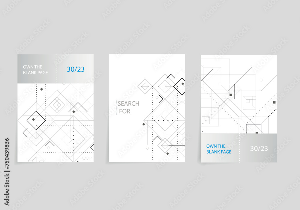 Fototapete Abstract geometric connect lines and dots. Simple science graphic background. Vector network technology concept