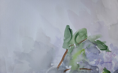 Lilac branch background. Implicit pastel color watercolor backdrop. Natural colors texture. Spring wallpaper.