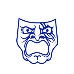 Vector logo mask with funny expression