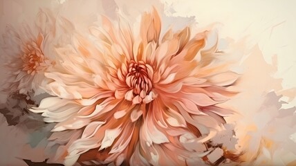 Abstract floral background with chrysanthemum. Hand-drawn illustration.