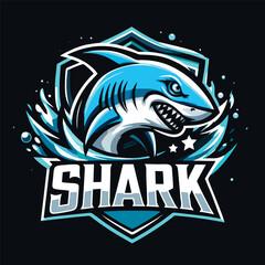 shark logo esport style vector illustration