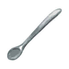 リアルなタッチの銀のスプーン