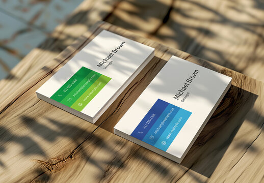 Business Card Mockup With Two Card Stacks And Generative ai