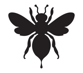 Africanized Honey Bee Silhouette Stock Vector Illustration.
