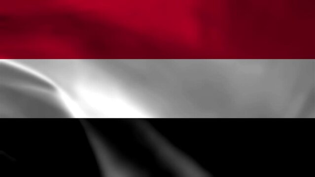 yemen flag is waving 3D animation. yemen flag waving in the wind. National flag of yemen. flag seamless loop animation. 4K