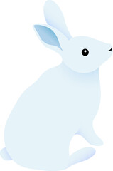 Cute rabbit. Hares vector illustration.