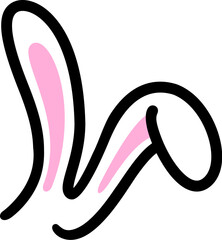 Outline bunny ears icon. Rabbit ear illustration.