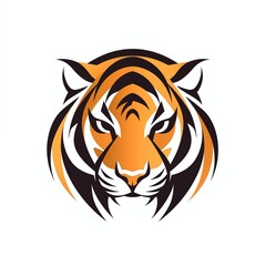 Tiger logo in circle on white background
