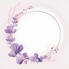 Watercolor floral frame with lavender and lavender flowers. Vector illustration.