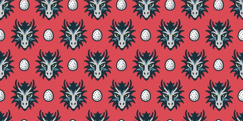 Mystical dragon background.Seamless pattern. Vector.
幻想的ドラゴンのシームレスパターン