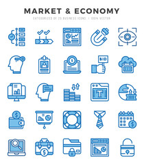Market & Economy web icons in Two Color style.