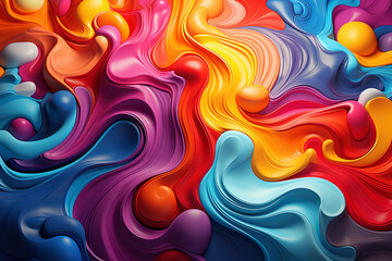 Obraz premium Surreal psychedelic retro groovy colorful vibrant background texture