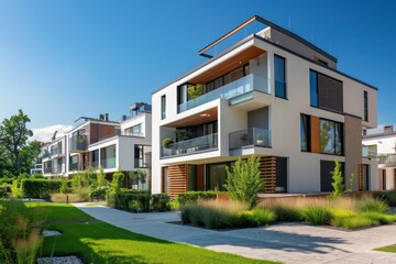 Fototapeta premium Building beautiful modern housing estate