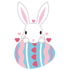 Easter bunny with pastel egg