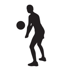 volleyball silhouette vector isolated black on white background