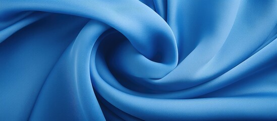 Elegant Blue Fabric Swirl Texture - Abstract Spiral Design of Twisted Cotton Cloth