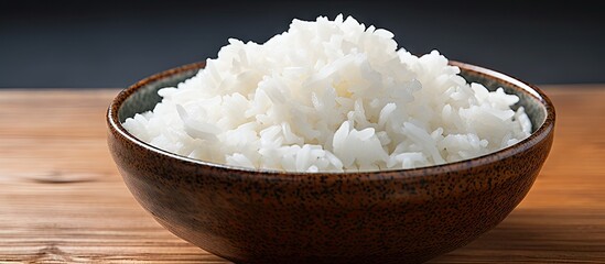 Zenful White Rice in Elegant Bowl: Essential Asian Cuisine Staple