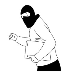 the thief made off with the suitcase, vector