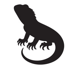 Vector, isolated silhouette of Agama Lizard.