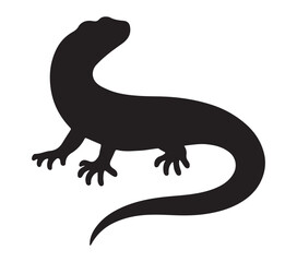 Agama Lizard Silhouette Stock Vector Illustration.