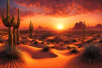Foto op Aluminium Fantastic Desert Landscape (JPG 300Dpi 10800x7200) © CreativityMultiverse