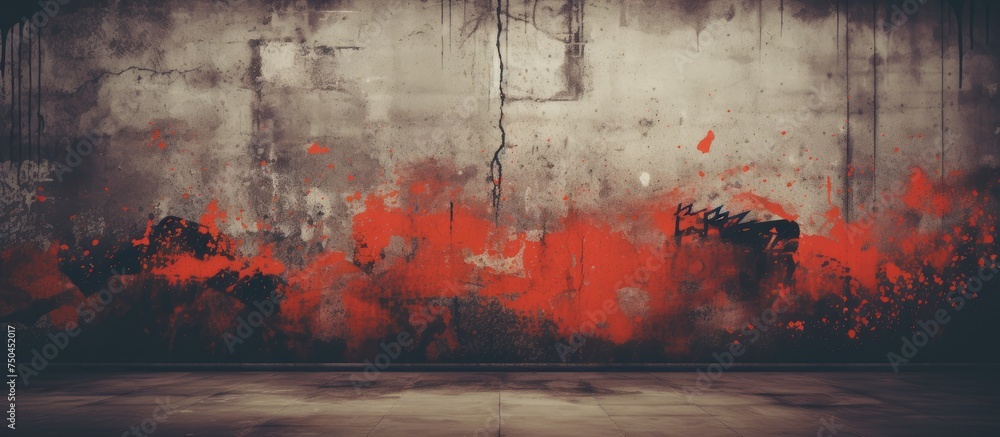 Aufkleber bold contrast of color and abstract form in modern wall art composition