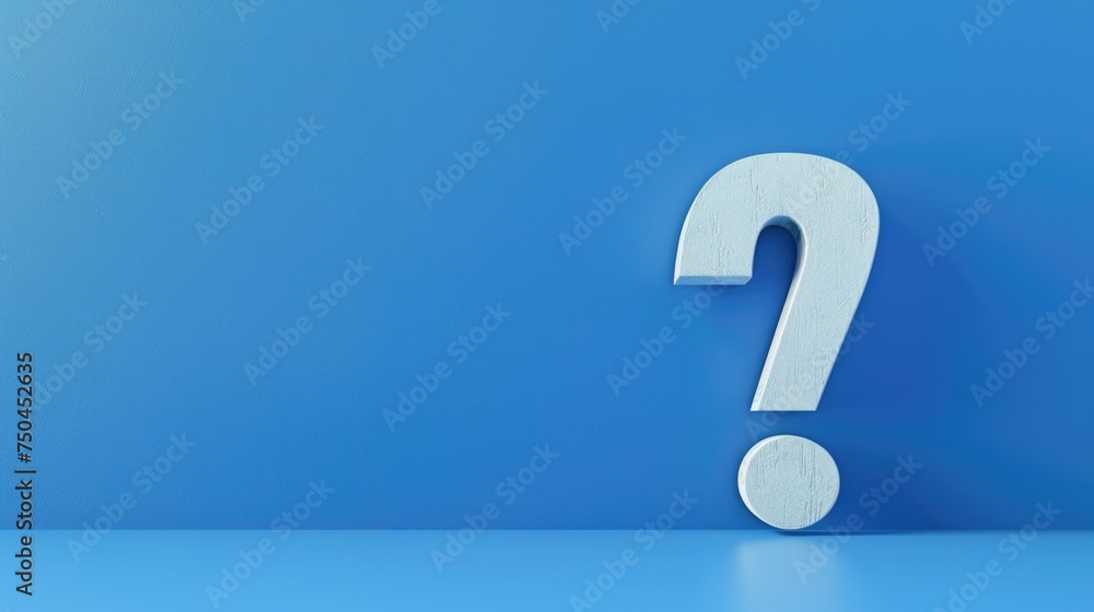 Aufkleber Simple and clear image of a white question mark on a blue background. Suitable for various design projects