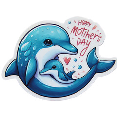 dolphin mom Mothers Day Animals Sticker