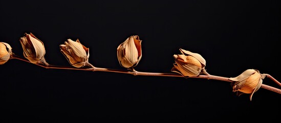 Ethereal Dried Flower Buds Hanging from a Branch in a Delicate Arrangement