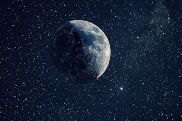 A stunning image of the moon against a dark night sky. Perfect for astronomy enthusiasts or night sky backgrounds