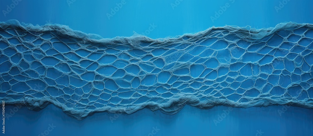 Poster elegant blue net pattern on vibrant blue background creating a tranquil visual harmony