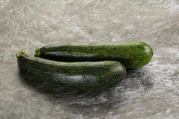 Raw young small green zucchini