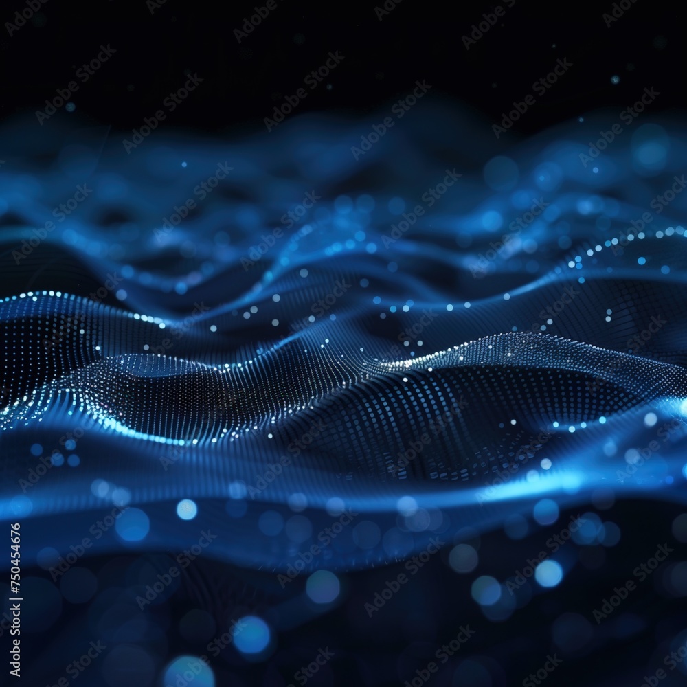 Fototapete abstract dots and lines digital data connection concept background. network communication and techno